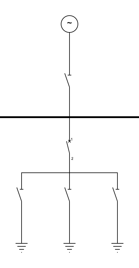 修复后：QE1 / QE6 / QE7 三个并联挂在 QF2 下方同一根 rake